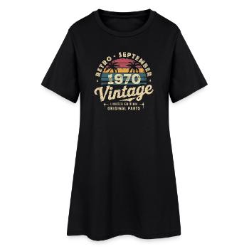 Vintage Septembre 1970 Édition Limitée Septembre - Robe T-shirt Femme - noir - Devant