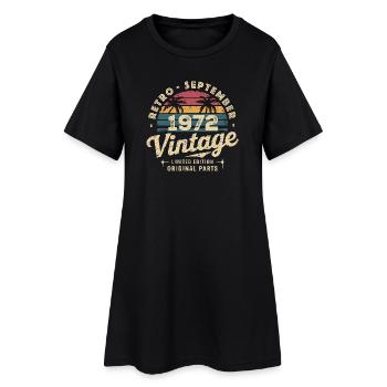 Vintage Septembre 1972 Édition Limitée Septembre - Robe T-shirt Femme - noir - Devant