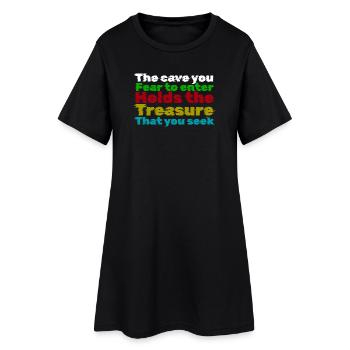 Courage à travers la peur : citation au trésor - Robe T-shirt Femme - noir - Devant