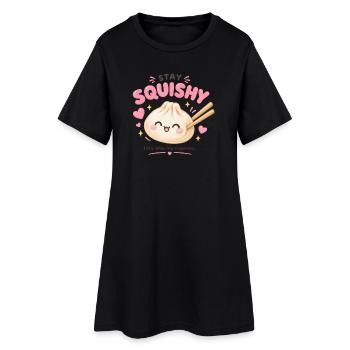 Reste mou - petites morsures. Grands bonheurs - Robe T-shirt Femme - noir - Devant