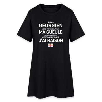 Je Suis Georgien Je Ne Ferme Deja Pas Ma Gueule... - Robe T-shirt Femme - noir - Devant