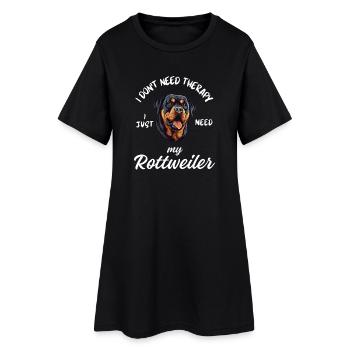 Chien de thérapie Rottweiler - Robe T-shirt Femme - noir - Devant