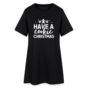 Biscuits de Noël Cookie - Robe T-shirt Femme - noir - Devant
