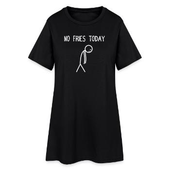 Pas de frites aujourd’hui Fritten Pommes Frites - Robe T-shirt Femme - noir - Devant