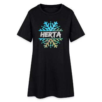 Prénom Herta - Robe T-shirt Femme - noir - Devant