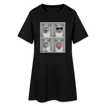 Chats Chat birman européen - Robe T-shirt Femme - noir - Devant
