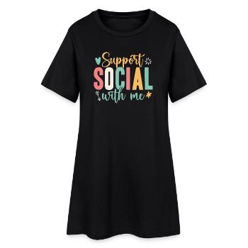 Citation d’un travailleur social : Support with Me Social Work - Robe T-shirt Femme - noir - Devant