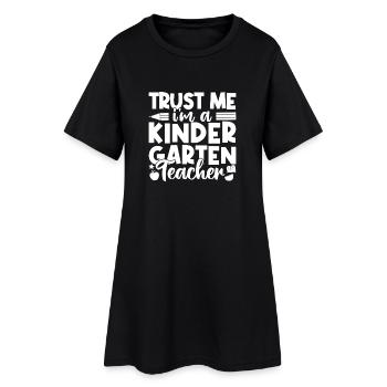 Enseignante de maternelle Crois-moi, je suis enseignante en garderie - Robe T-shirt Femme - noir - Devant