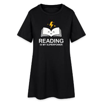 La lecture est mon super-pouvoir | Chemise d’amoureux des livres - Robe T-shirt Femme - noir - Devant