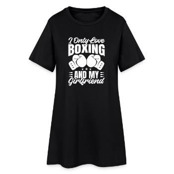 Seulement j’aime la boxe et les gants de boxe de ma copine - Robe T-shirt Femme - noir - Devant