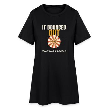 Fléchettes, il a rebondi dehors, c’était une double fléchette drôle - Robe T-shirt Femme - noir - Devant