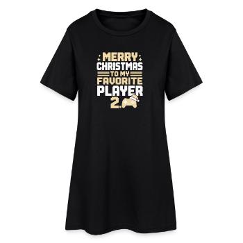 Joyeux Noël à mon joueur préféré 2 gamer - Robe T-shirt Femme - noir - Devant