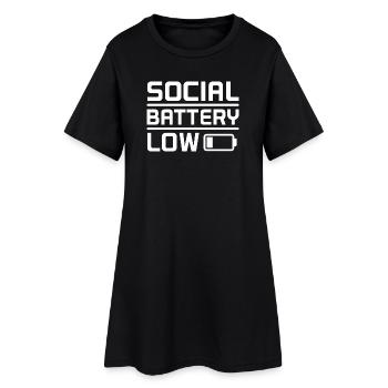 Batterie sociale Introverti faible Dit Chemise - Robe T-shirt Femme - noir - Devant