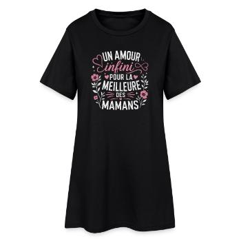 Un Amour Infini Meilleure Des Mamans  - Robe T-shirt Femme - noir - Devant
