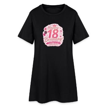 Insigne rose d’aventure pour le 18e anniversaire - Robe T-shirt Femme - noir - Devant