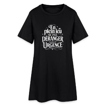 En plein jeu ne pas déranger sauf urgence - Robe T-shirt Femme - noir - Devant