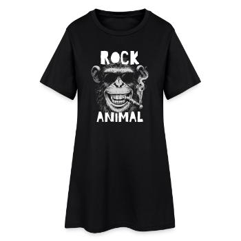 Oscillant chimpanzé avec lunettes de soleil - Robe T-shirt Femme - noir - Devant