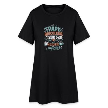 Papy Bricoleur et Histoires Infinies - Robe T-shirt Femme - noir - Devant