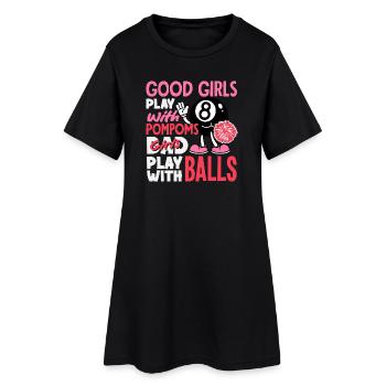 Bad Girl jouant avec des ballons au billard drôle - Robe T-shirt Femme - noir - Devant