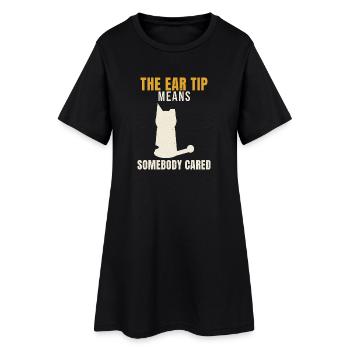 Un bout d’oreille avec des oreilles de chat signifie - Robe T-shirt Femme - noir - Devant