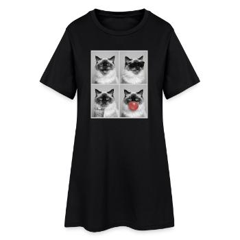 Chats, chat de l’Himalaya - Robe T-shirt Femme - noir - Devant