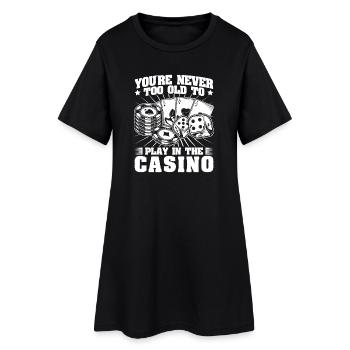 Joueur de casino jamais trop vieux pour jouer au jeu - Robe T-shirt Femme - noir - Devant