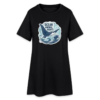 Adlerrochen – Rechte für Meerestiere - Frauen T-Shirt-Kleid - Schwarz - Vorne