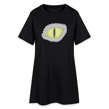 Drachenauge - Frauen T-Shirt-Kleid - Schwarz - Vorne