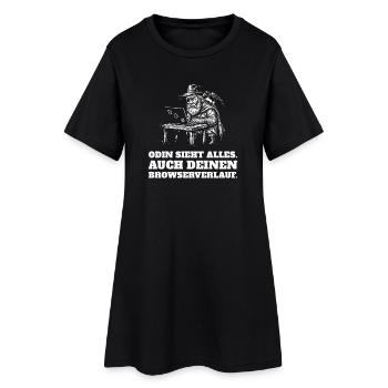 Odin sieht alles – auch deinen Browserverlauf - Frauen T-Shirt-Kleid - Schwarz - Vorne