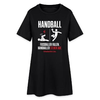 Schwalbenfreie Zone – Handball vs Fußball - Frauen T-Shirt-Kleid - Schwarz - Vorne