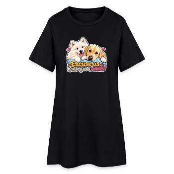 Hunde fragen: Wann sind die Tierheime? - Frauen T-Shirt-Kleid - Schwarz - Vorne