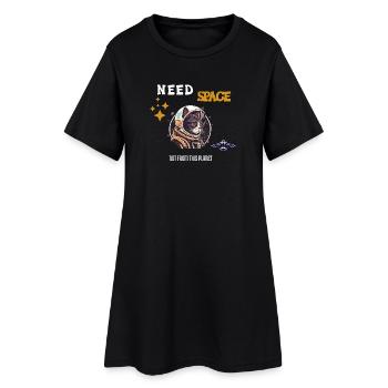 Need Space Cat Astronaut - Funny Space Kitty - Frauen T-Shirt-Kleid - Schwarz - Vorne