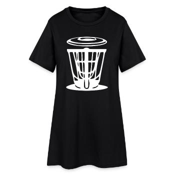 Discgolf Geschenkidee Spieler - Frauen T-Shirt-Kleid - Schwarz - Vorne
