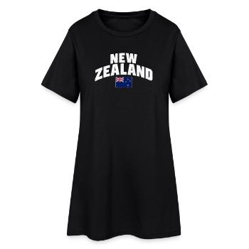 New Zealand - Neuseeland - Aotearoa - Auckland - Frauen T-Shirt-Kleid - Schwarz - Vorne