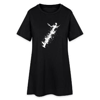 Flöte Streetart - Frauen T-Shirt-Kleid - Schwarz - Vorne