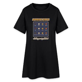 Zodiac-Katzen Alle 12-Sterne-Zeichen - Frauen T-Shirt-Kleid - Schwarz - Vorne