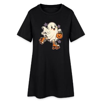 Geist auf Rollschuhen - Frauen T-Shirt-Kleid - Schwarz - Vorne