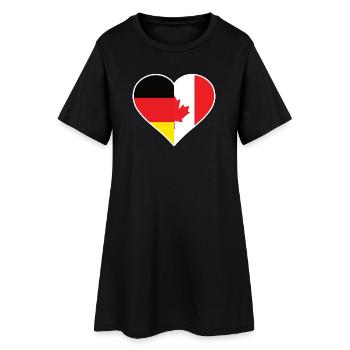 Germany Canada Flag Heart | German Canadian Gift - Frauen T-Shirt-Kleid - Schwarz - Vorne