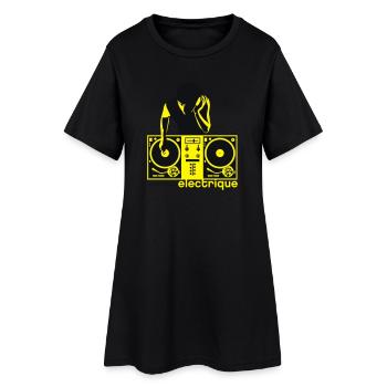 discotheque electrique - Frauen T-Shirt-Kleid - Schwarz - Vorne