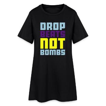 drop beats not bombs - Robe T-shirt Femme - noir - Devant