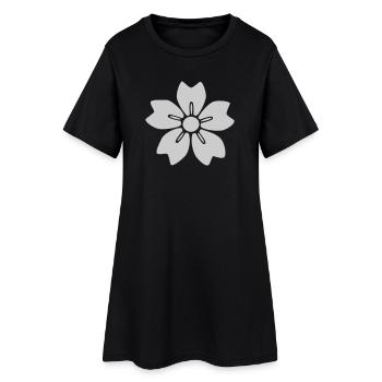 sakura - Frauen T-Shirt-Kleid - Schwarz - Vorne