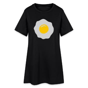egg ei spiegelei - Frauen T-Shirt-Kleid - Schwarz - Vorne