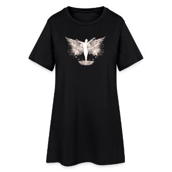 Ange - Robe T-shirt Femme - noir - Devant