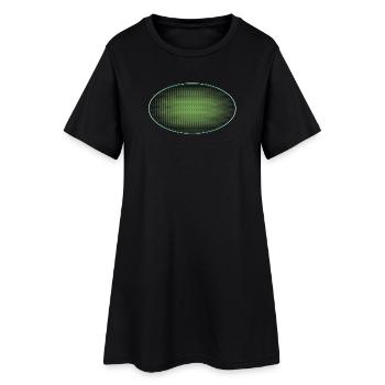 Points verts ovales, avec cadre - Robe T-shirt Femme - noir - Devant