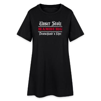 Hamburg , Tradition , Stolz und Ehre Hamburg (25) - Frauen T-Shirt-Kleid - Schwarz - Vorne