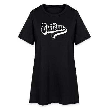 Seize garçons 16e anniversaire filles 16 ans - Robe T-shirt Femme - noir - Devant