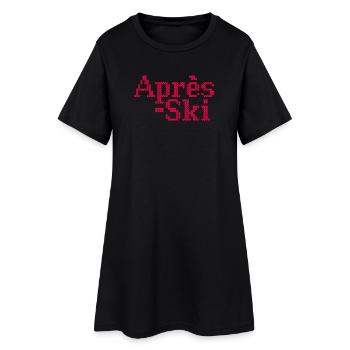 Après-ski tricot vacances de ski fête d’hiver vacances fan - Robe T-shirt Femme - noir - Devant