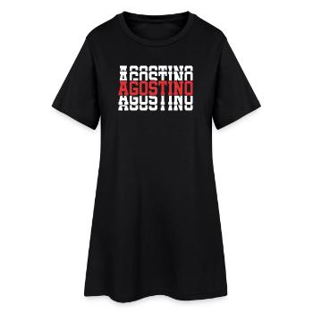 Agostino T-Shirt gestapelter Text Geschenk T-Shirt - Frauen T-Shirt-Kleid - Schwarz - Vorne