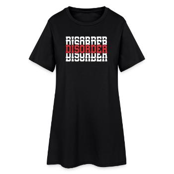T-Shirt Disorder Stacked Text Gift T-Shirt - Women’s T-Shirt Dress - black - Front