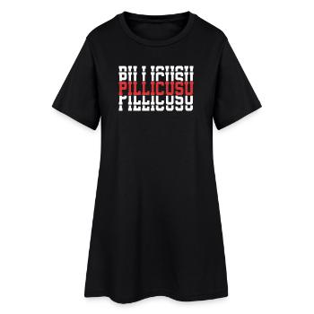 Pillicusu T-Shirt Gestapelter Text Geschenk T-Shirt - Frauen T-Shirt-Kleid - Schwarz - Vorne